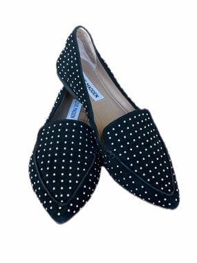 Steve Madden Black Studded Pointed Loafers